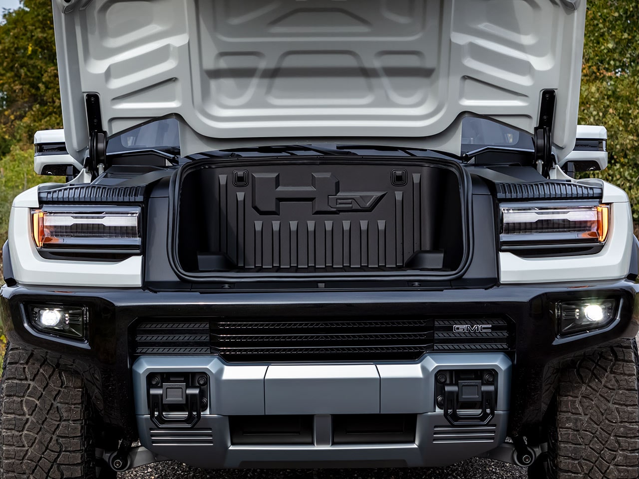 Front View of the Open Power E-Trunk on the 2026 GMC HUMMER EV