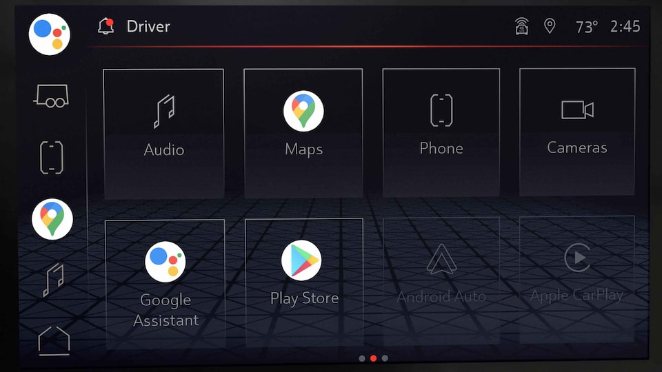 Google Applications Displayed on a GMC Vehicle's Infotainment System