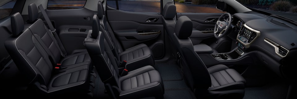 Side View of the Black Interior in a GMC SUV