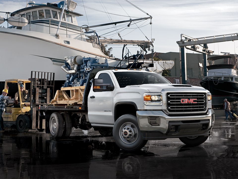 Image of a Sierra Chassis Cab truck at a GMC Business Elite Dealer.