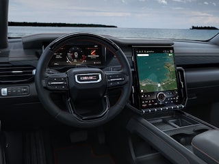 Interior View From the Drivers Seat in the GMC Acadia AT4 Mid-Size Off-Road SUV