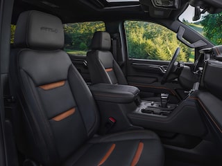 Interior Front Row Seats in the GMC Sierra AT4 1500 Pickup Truck