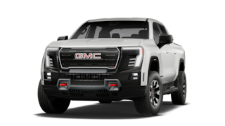Front Three-Quarters View of the GMC Sierra EV AT4 Electric Pickup Truck