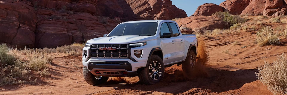 A GMC Canyon AT4 Truck Driving Through the Desert