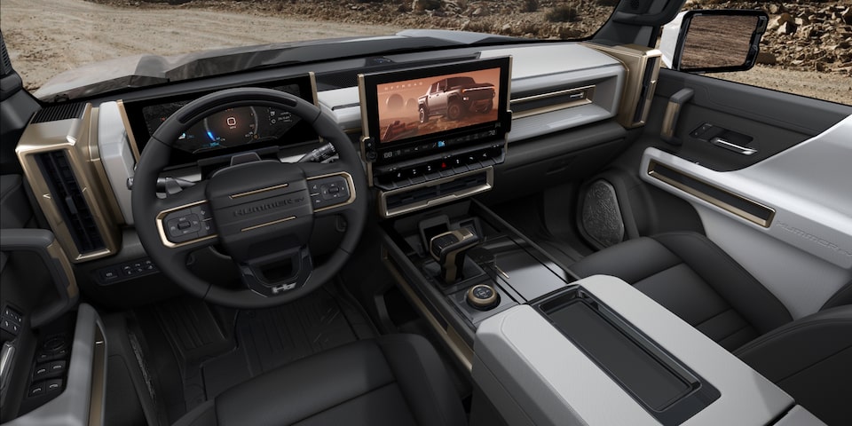 The Head View of the Front Interior of GMC Hummer EV SUV