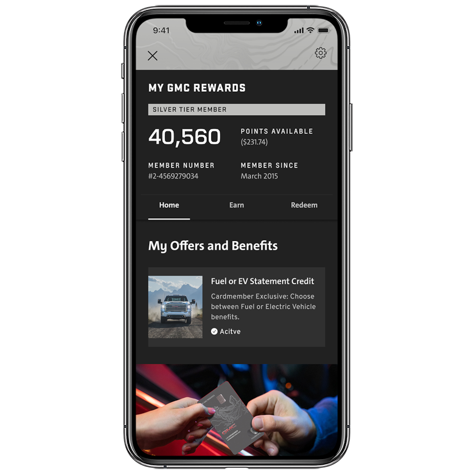 myGMC App Rewards Screen Open on a Smartphone