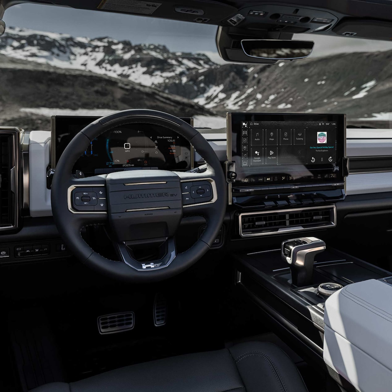 Interior View of the Dashboard in the GMC HUMMER EV Pickup Truck