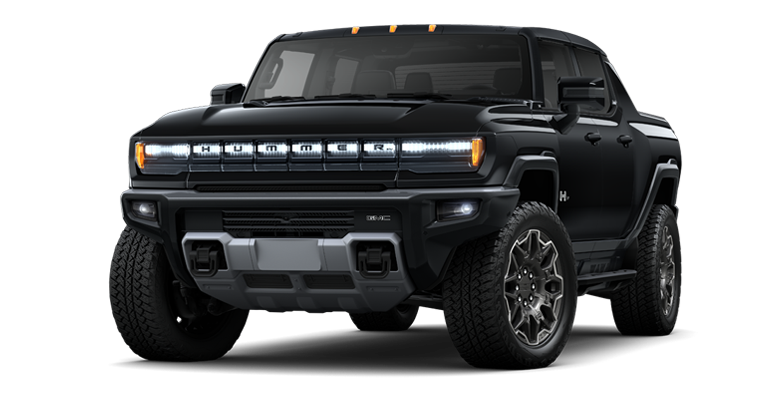 Front Three-Quarter View of a Black GMC HUMMER EV Pickup Truck