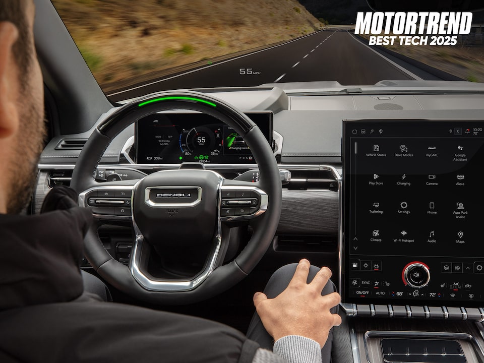 Close-up View of a Driver Using the SuperCruise Feature in the GMC Sierra EV