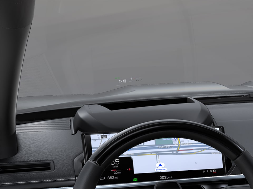 Driver's Side View of the Heads up Display in the GMC Sierra EV Pickup Truck